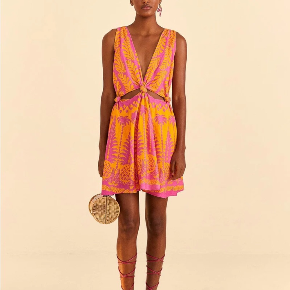 Farm Rio - Pineapple Love Orange Mini Dress